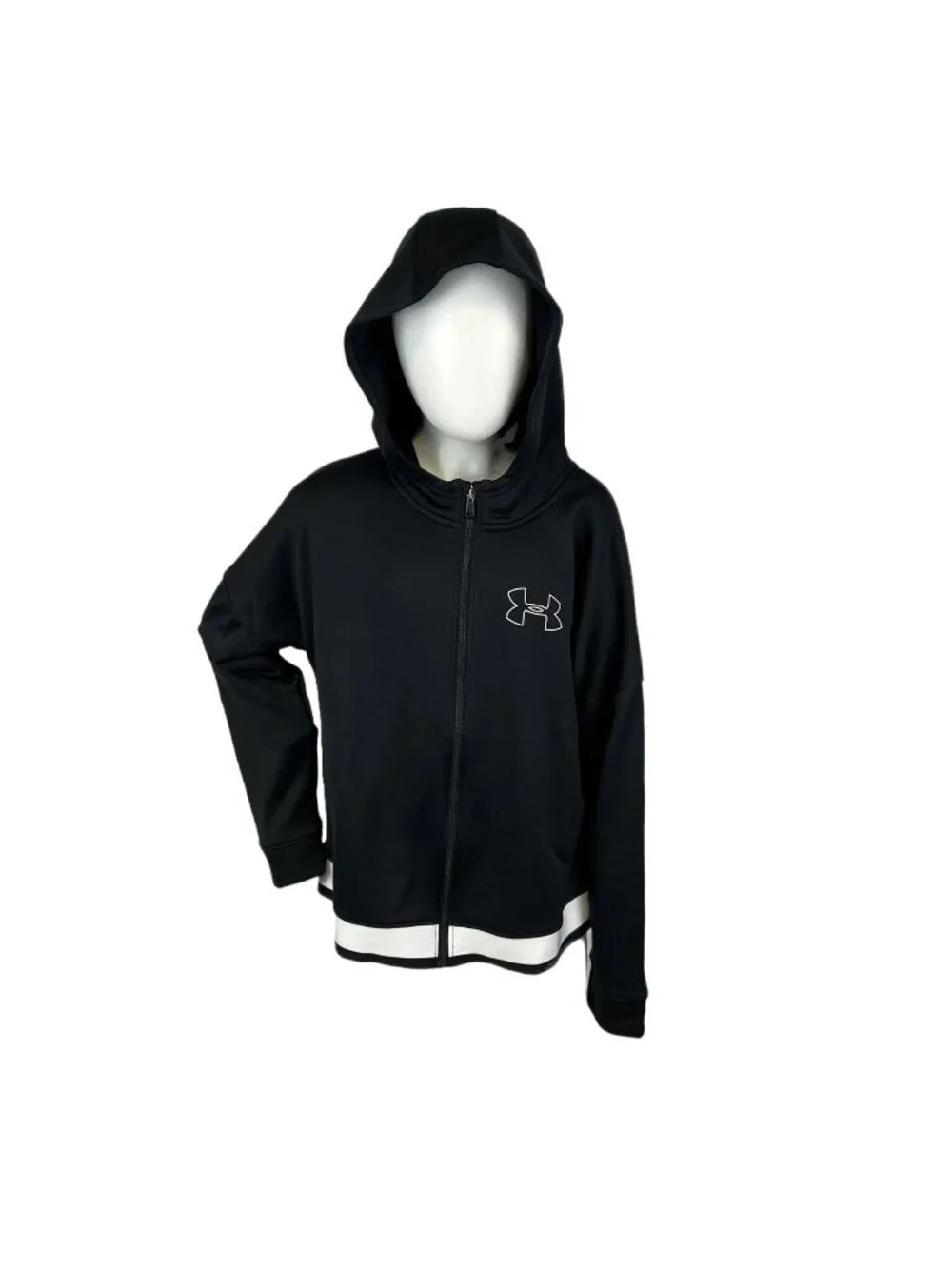 Girl's Under Armour black full zip hoodie size youth large